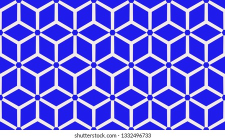 Blue tones. Geometric design seamless pattern. Vector illustration