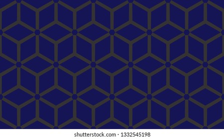 Blue tones. Geometric design seamless pattern. Vector illustration