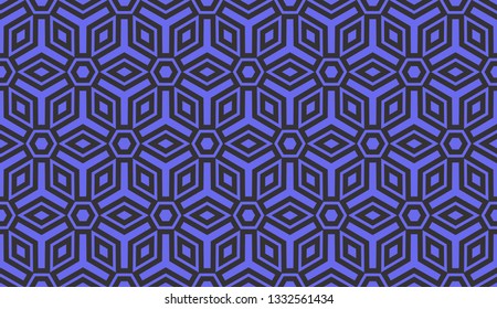 Blue tones. Geometric design seamless pattern. Vector illustration