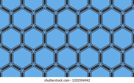 Blue tones. Geometric design seamless pattern. Vector illustration