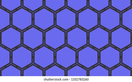 Blue tones. Geometric design seamless pattern. Vector illustration