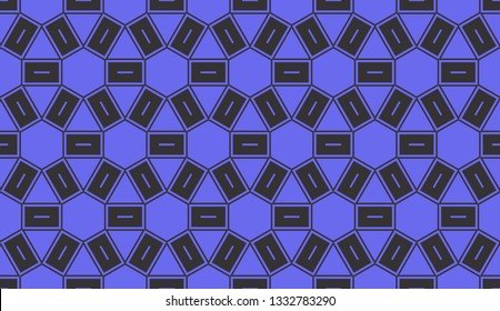 Blue tones. Geometric design seamless pattern. Vector illustration