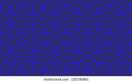 Blue tones. Geometric design seamless pattern. Vector illustration