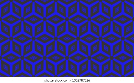 Blue tones. Geometric design seamless pattern. Vector illustration