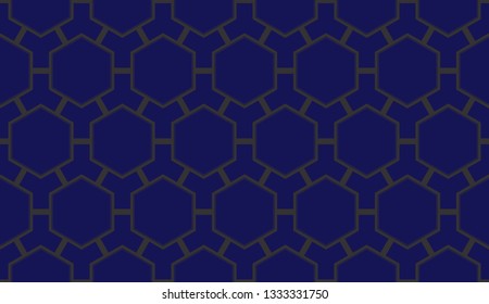 Blue tones. Geometric design seamless pattern. Vector illustration