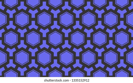 Blue tones. Geometric design seamless pattern. Vector illustration