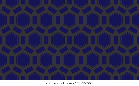 Blue tones. Geometric design seamless pattern. Vector illustration