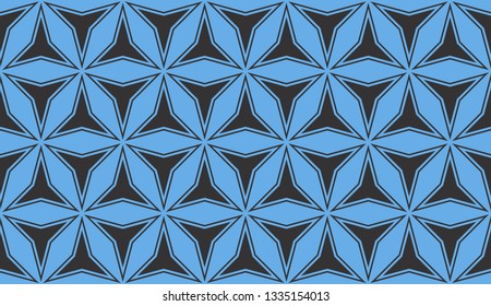 Blue tones. Geometric design seamless pattern. Vector illustration