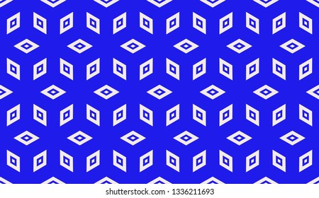 Blue tones. Geometric design seamless pattern. Vector illustration