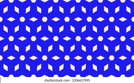 Blue tones. Geometric design seamless pattern. Vector illustration