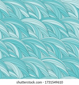 
Blue tones wavy seamless pattern (seamlessly tiling). 
Abstract background for your design paper, scrapbooking, fabric, textile, wallpaper, greeting card, business card. Vector.