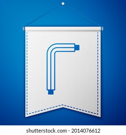 Blue Tool allen keys icon isolated on blue background. White pennant template. Vector