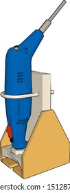 Blaues Werkzeug, Illustration, Vektorgrafik auf weißem Hintergrund.
