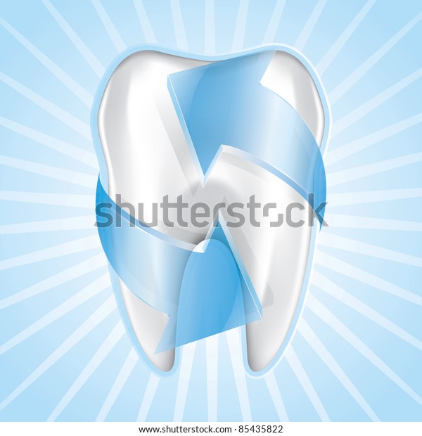 Blue Tooth Protection Drawing On Floor Stock Vector Royalty Free