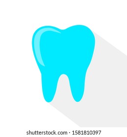 blue tooth. Simple icon with long shadow on a white background