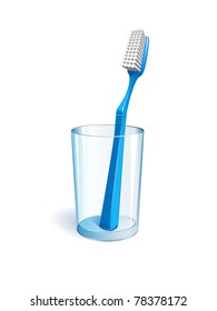 Blue Toothbrush in glass