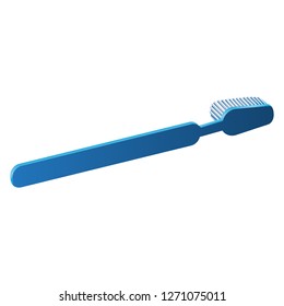 Blue toothbrush icon. Cartoon of blue toothbrush vector icon for web design isolated on white background