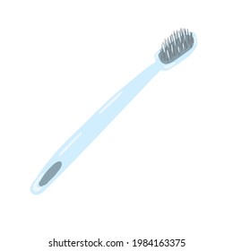Blue toothbrush icon element. Vector hand drawn illustration