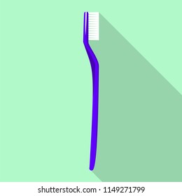 Blue toothbrush icon. Flat illustration of blue toothbrush vector icon for web design