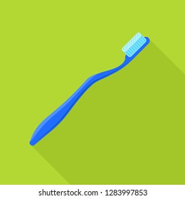 Blue toothbrush icon. Flat illustration of blue toothbrush vector icon for web design