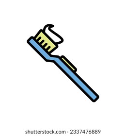 Ilustración vectorial del icono del cepillo de dientes azul