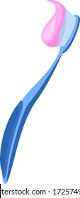 Blue toothbrush, illustration, vector on white background