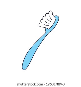 Blue Toothbrush Isolated Cartoon Vector Icon