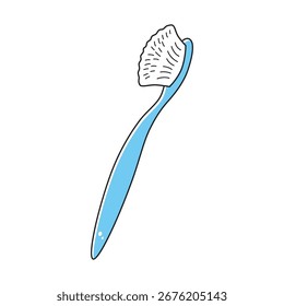 Escova de dentes azul isolada desenho animado vetor ilustração