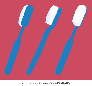 Blue Toothbrush with Three Side Views