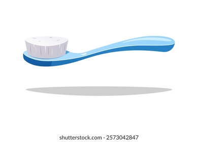 Blue toothbrush vector isolated on white background.