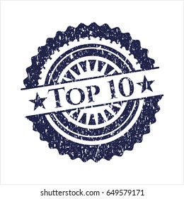 Blue Top 10 grunge seal