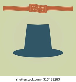 Blue Top hat icon vector