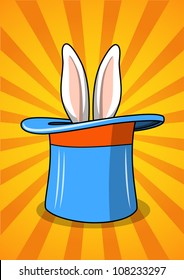 Blue top hat with rabbit ears