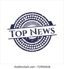 Blue Top News distress with rubber seal texture