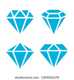 Blue topaz  gem icon isolated on white background
