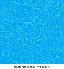 blue topographic map of the terrain as contour. Seamless pattern. Background for geographical map. Vector illustration