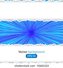 blue torn abstract background with place for your message. Vector illustration