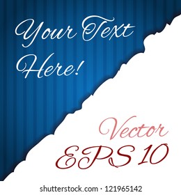 Blue torn paper background with place for your text