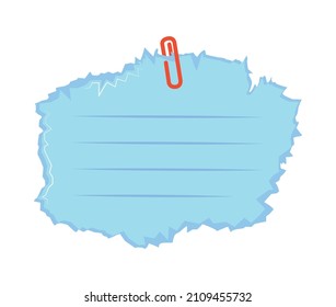 blue torn paper with clip icon