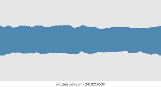 Blue Torn paper edges for background. Ripped paper texture background with area for copy space. Vector illustration. EPS file 181.