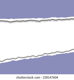 Blue torn paper strips with space for your text between it. Vector EPS10 illustration. Design elements - colored paper with ripped edges