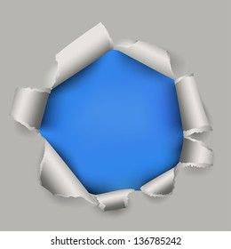 Blue torn paper vector