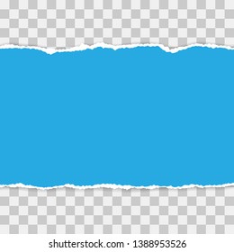blue torn paper. vector illustration with shadows 