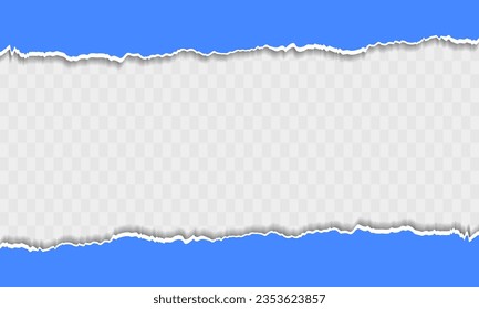 BLUE torn ripped paper sheet vector