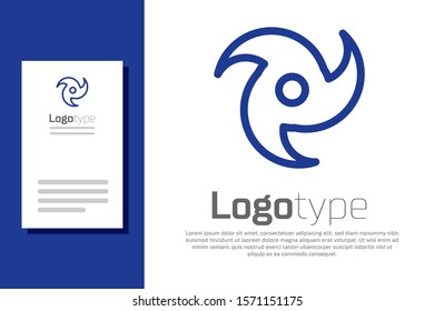 Blue Tornado icon isolated on white background. Cyclone, whirlwind, storm funnel, hurricane wind or twister weather icon. Logo design template element. Vector Illustration