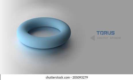 Blue torus on the gray background. Vector shape.