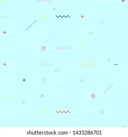 Blue tosca background with plus minus and line vector