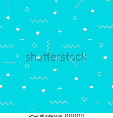 Blue tosca background with plus minus and line vector