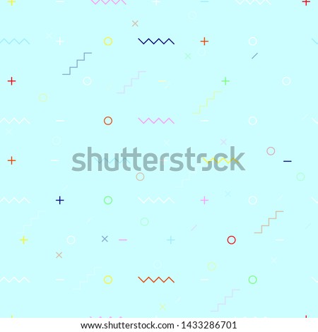 Blue tosca background with plus minus and line vector