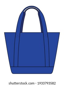 Vector De Plantilla De Bolsa De Toque Azul Sobre Fondo Blanco